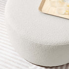 Modway - Tilden Grande boucle ronde de 29" Rembourré Ottoman - Noyer des nuages-Glissements au pied sans marquer