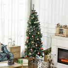 HOMCOM - Sapin de Noël artificiel de 6 pi avec neige - ouverture automatique-Les extrémités sont peintes en blanc pour les faire ressembler à de la neige et créer une atmosphère hivernale sans avoir à nettoyer un tas de dégâts  