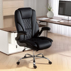 HOMCOM - Fauteuil de bureau avec accoudoirs relevables - noir-La housse en tissu effet velours offre une touche luxueuse 