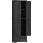 HOMCOM - Armoire de rangement 71 po avec 2 portes - noir-Armoire spacieuse avec étagères réglables et un grand tiroir pour le rangement 
