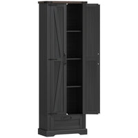 HOMCOM - Armoire de rangement 71 po avec 2 portes - noir-Armoire spacieuse avec étagères réglables et un grand tiroir pour le rangement 