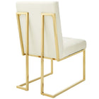 Modway - Privy Acier inoxydable doré Performance Velvet Chaise à manger - Ivoire d’or-Rembourrage en mousse dense