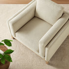 Modway - Roscoe Tissu Fauteuil - Ivoire-Bobine enchevuchée + Ressorts sinueux