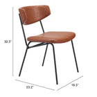 Zuo - Charon Chaise de salle à manger - Brun vintage - Ensemble de 2-6