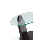 Manhattan Comfort - Table d’appoint moderne glamour Artesia 19,68 po - Noyer foncé-Le diamètre du plateau mesure 19,68 pouces