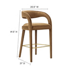 Modway - Pinnacle Performance Velvet Tabouret de bar - Or brun - Ensemble de 2-Sellerie en velours Performance résistante aux taches