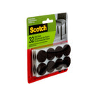 Scotch - Coussinets de feutre ronds, bruns, 2,54 cm (1 po), Paquet de 32-Parfaits pour protéger les parquets de bois franc
