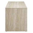Modway - Mirella 62" Imitation Travertin Long Bench - Travertin-Capsules de pied non marquées