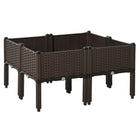 Outsunny - jardinière surélevée 6 pièces - 15,7 po L x 15,7 po l x 17,3 po H-Le matériau PP est durable et léger, il ne se détériore pas avec les intempéries
