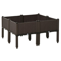 Outsunny - jardinière surélevée 6 pièces - 15,7 po L x 15,7 po l x 17,3 po H-Le matériau PP est durable et léger, il ne se détériore pas avec les intempéries
