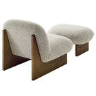 Modway - Loyal Tissu Boucle Chaise d’accent et ensemble ottoman - Noyer de River Rock-7
