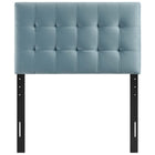 Modway - Lily Biscuit Touffé Performance Velvet Tête de lit jumelée, Bleu clair-Touffe élégante de biscuits