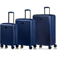 CHAMPS - Ensemble de bagages extensibles à 8 roues - 3 pièces - à parois rigides Collection Iconic II - Marine-Materieau Polycarbonate