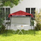 Outsunny - Tente gazébo de jardin pliante 7 pi l x 7 pi L - Rouge & Noir-Auvent en tissu Oxford pour protéger des UV
