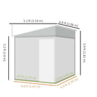 Outsunny - 5 x 7FT Penchez-vous au hangar w/ Fondation porte coulissante-Positionnez facilement cet abri extérieur dans n'importe quel coin de la cour grâce à sa conception de type polean-to-wall po 