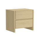 Manhattan Comfort - Linda 24" Table de nuit moderne à 2 tiroirs - Chêne naturel - Lot de 2-Parfait pour le rangement de chevet, les lampes ou les objets de décoration