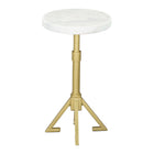 Zuo - Maurice Table d’appoint - Blanc/Or-Marbre naturel offrant élégance intemporelle et sophistication raffinée