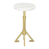 Zuo - Maurice Table d’appoint - Blanc/Or-Marbre naturel offrant élégance intemporelle et sophistication raffinée