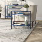 Hudson&Canal - Table d'appoint rectangulaire Ricardo 61 cm (24 po) de largeur par - Bleu Mykonos-Nettoyer avec un chiffon doux et sec, sans produits chimiques agressifs ni produits de nettoyage abrasifs