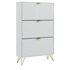 HOMCOM - Armoire à chaussures avec 3 tiroirs basculants pour 18 paires - blanc-Rangez jusqu'à 18 paires de chaussures (pointure maximale : CA 10) dans 3 tiroirs basculants 