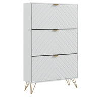 HOMCOM - Armoire à chaussures avec 3 tiroirs basculants pour 18 paires - blanc-Rangez jusqu'à 18 paires de chaussures (pointure maximale : CA 10) dans 3 tiroirs basculants 