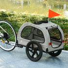 Aosom - Remorque pliable pour vélo pour chien de taille moyenne, gris clair-Moustiquaire à l’avant, sur le dessus et sur les côtés pour une bonne ventilation 