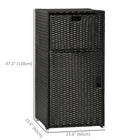 Outsunny - Armoire de rangement de patio avec tiroir panier, brun foncé-Recouvert d’osier en plastique PE pour plus de durabilité et un nettoyage facile