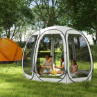 Outsunny - Tente moustiquaire 11 pi L x 11,5 pi l avec moustiquaires, sac de transport portable et 2 portes, blanc crème-Les parois en maille respirante assurent une circulation d'air continue à l'intérieur