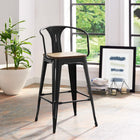 Modway - Promenade Tabouret de bar - Noir-Acier revêtu de poudre