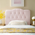 Modway - Annabel Touffe de diamant Performance Velvet Tête de lit jumelée, Rose-Tissu résistant aux taches durable