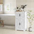 HOMCOM - Armoire de garde-manger style ferme 23,6 po L - grain de bois blanc-Deux étagères ajustables personnalisent les options de rangement 