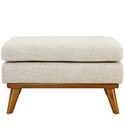 Modway - Engage Tissu rembourré Ottoman - Beige-Pattes en bois écartées
