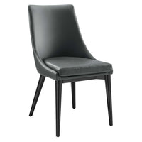 Modway - Viscount Cuir végane Chaise à manger - Gris-Fauteuil d’accompagnement moderne à manger