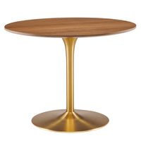 Modway - Pursuit 40 po Table à manger, Or du noyer-Table à manger moderne
