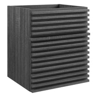 Modway - Render Fixation murale de 18" Armoire de toilette de salle de bain (lavabo non inclus) - Charbon de bois-Vanité moderne du milieu du siècle