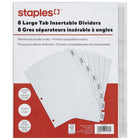Staples - Intercalaires amovibles - 8 grands onglets - Transparents-Onglets insérables