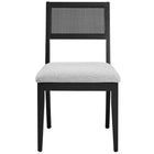Modway - Nimba Faux rotin Tissu Chaises de salle à manger Ensemble de 2 - Tissage à bruyère gris clair-9
