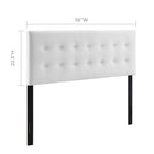 Modway - Emily Biscuit Touffé Performance Velvet Tête de lit complète, Blanc-Sellerie en velours en polyester
