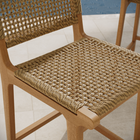 Modway - Rowe Terrasse extérieure Bois de teck Chaises de comptoir Ensemble de 2 - Naturel-Barre de soutien pour brancard