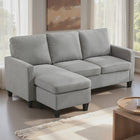 HOMCOM - Canapé sectionnel avec ottoman - gris clair-La méridienne sert de lounge à gauche/droite, offrant des configurations polyvalentes 