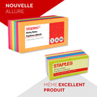 Feuillets autocollants standard de Staples, 3 x 3 po, couleurs variées, 100 feuilles/bloc, 12 blocs/paquet-6