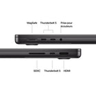 Apple - Portatif MacBook Pro 14 po - M4 Pro - 12 cœurs - SSD 512 Go - Mémoire unifiée 24 Go - Noir Infini - Anglais-Caméra et audio de pointe: Un son limpide et un cadrage toujours parfait grâce à la caméra 12MP Center Stage, aux trois micros de qualité studio et aux six haut-parleurs avec Audio spatial prenant en charge de Dolby Atmos