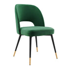Modway - Rouse Performance Velvet Fauteuil d’appoint de salle à manger - Émeraude-Fauteuil d’appoint de salle à manger Glam Deco