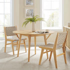 Modway - Gallant Rond 47 po Table à manger, Chêne-Facile à nettoyer