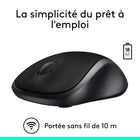 Logitech – Souris sans fil M310, noir-Pile durable offrant un travail sans interruption