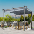 Outsunny - auvent de pergola rétractable extérieur - 10 pi x 10 pi - gris-Auvent coulissant rétractable vous permettant de contrôler votre espace ombragé 