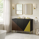 Modway - Alchemist 48" Meuble de salle de bain à double lavabo - Noir noir-Bassin d’évier en céramique