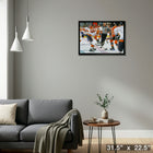 Wayne Gretzky and Mario Lemieux sur toile All-Star - Toile encadree - 31" x 22"-Prêt à accrocher - livré entièrement assemblé