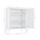 Manhattan Comfort - Naomi 31,5 po Buffet d’Appoint Moderne - Blanc-Comprend 2 étagères réglables