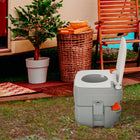 HOMCOM - Toilette de voyage portable d’extérieur avec indicateur de niveau - 20 L-Siège et couvercle pleine taille offrant un confort aussi bien pour les adultes que pour les enfants 

